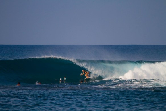 Salty Lips' Shannon surfing in the Mentawai's