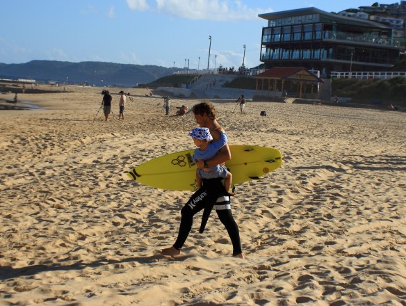 My how the tour has changed...Yadin Nicol which his little one in tow