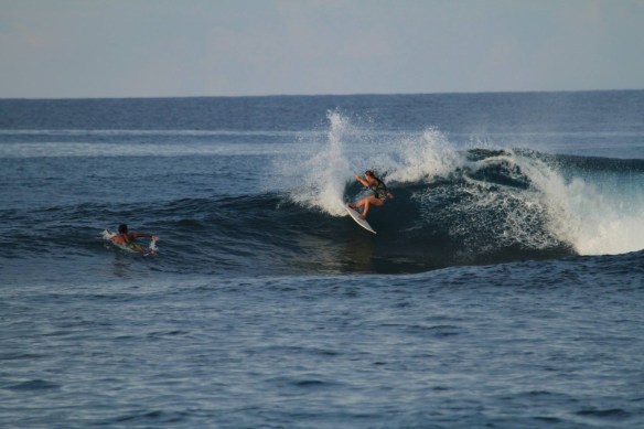 Salty Lips' Shannon surfing in the Mentawai's