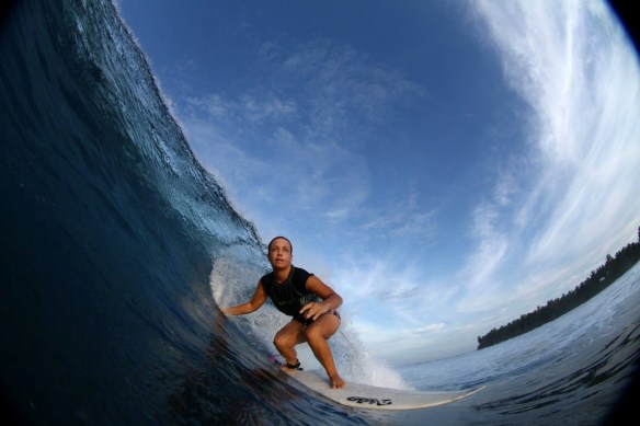 Salty Lips' Shannon surfing in the Mentawai's