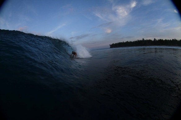 Salty Lips' Shannon surfing in the Mentawai's