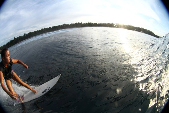 Salty Lips' Shannon surfing in the Mentawai's